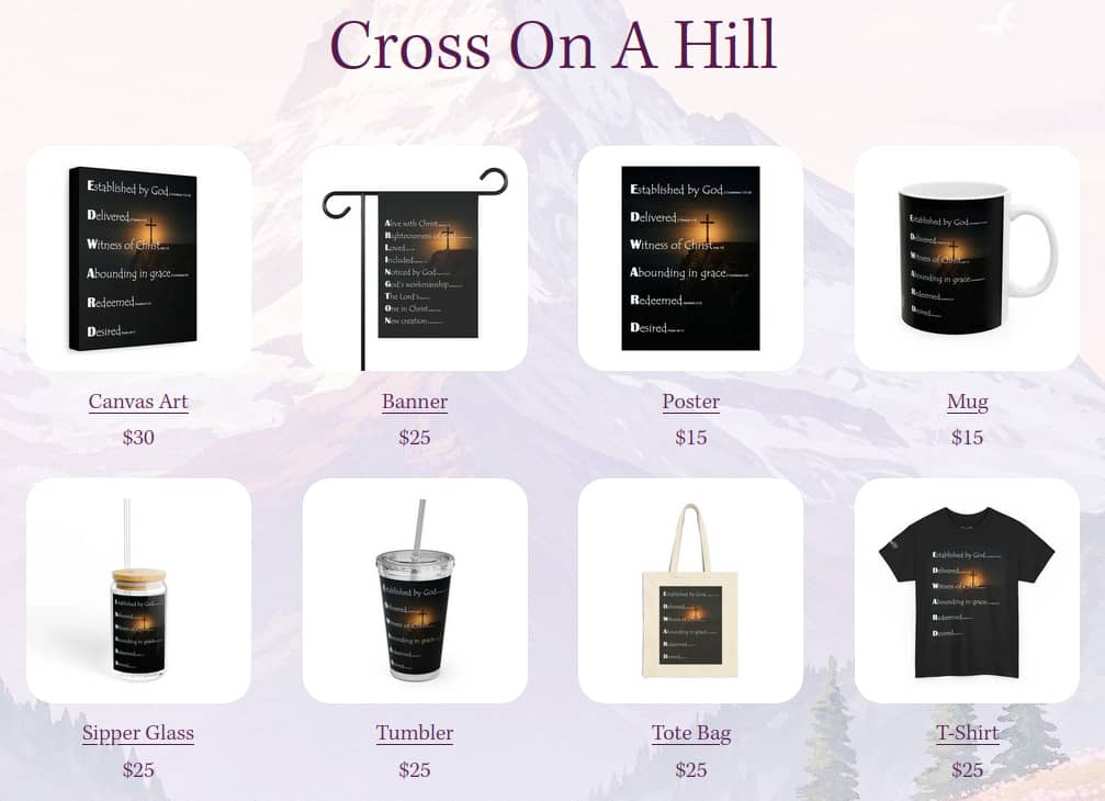 Cross On A Hill personalized name products