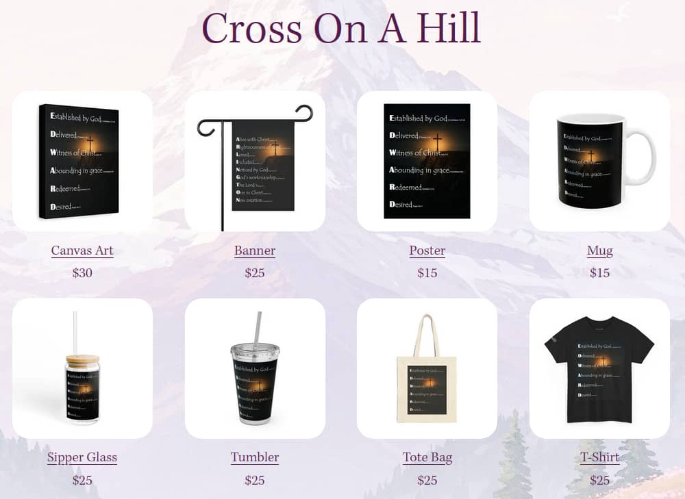 Cross On A Hill personalized name products