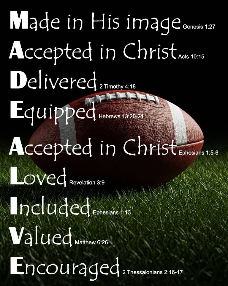 MADE ALIVE on Football background