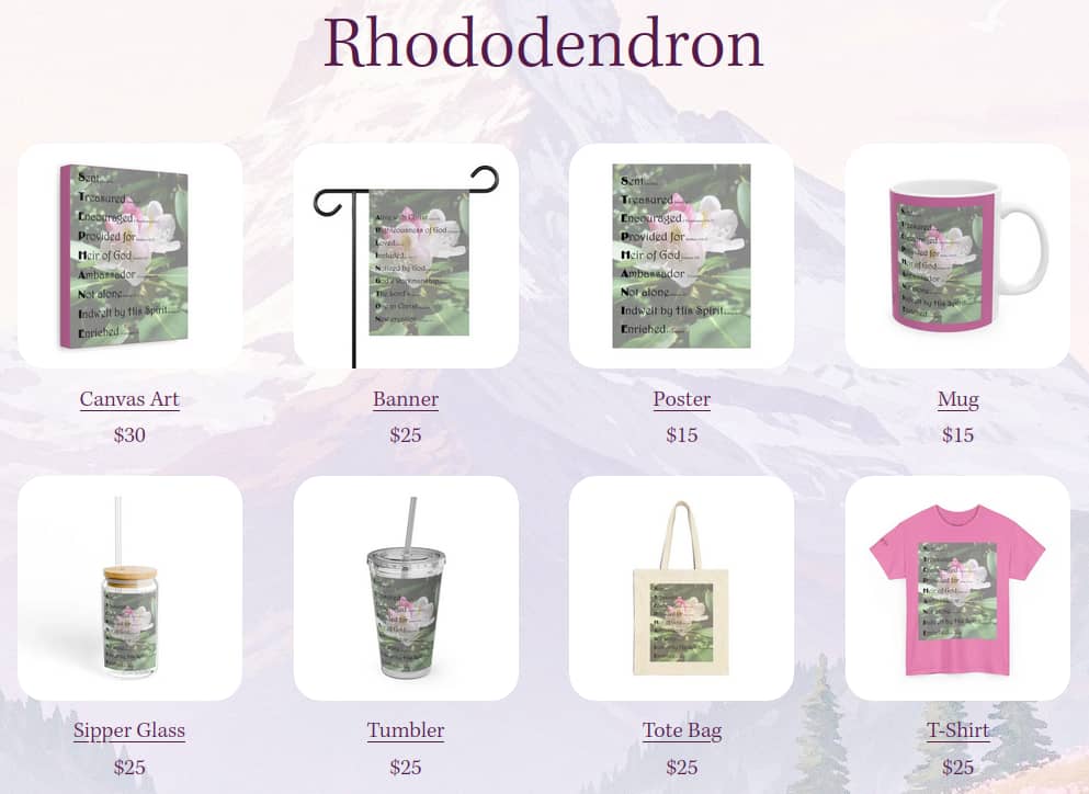 Rhododendron personalized name art products