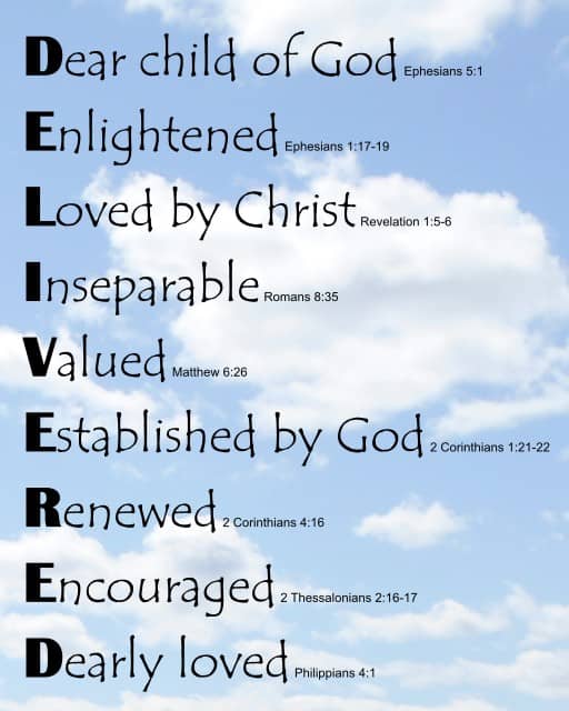 DELIVERED word art on a background of clouds in the sky