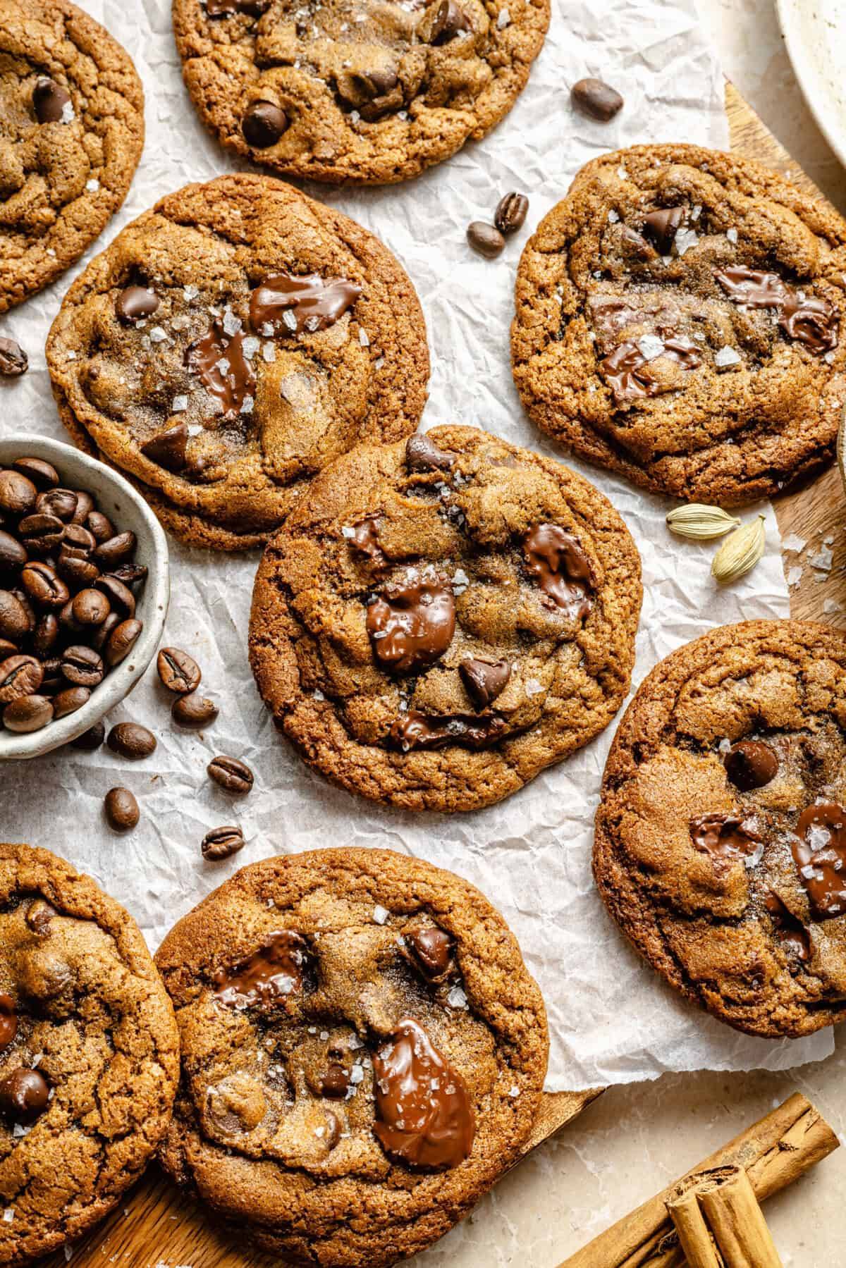 brown butter dirty chai chocolate chip cookies