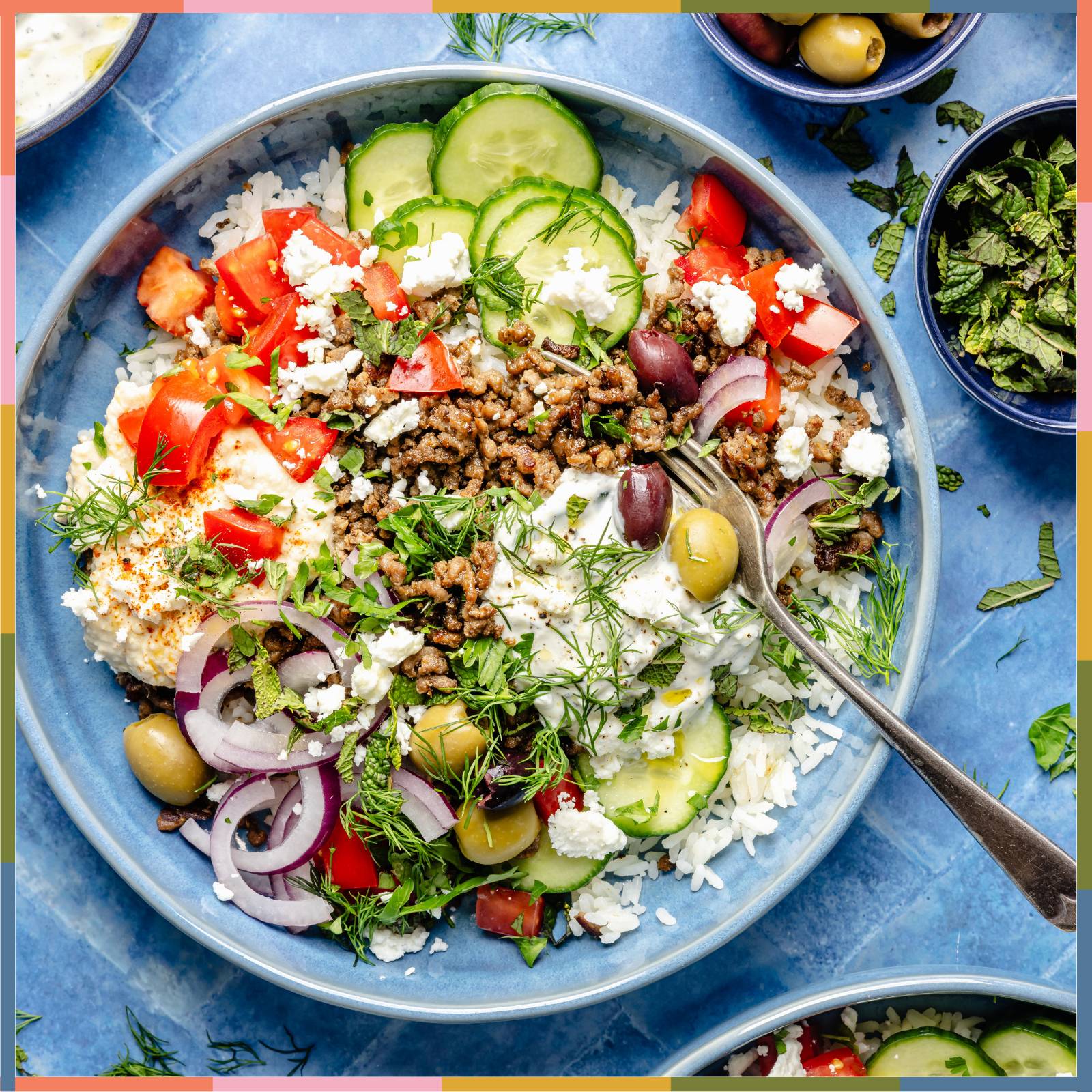 greek beef bowls