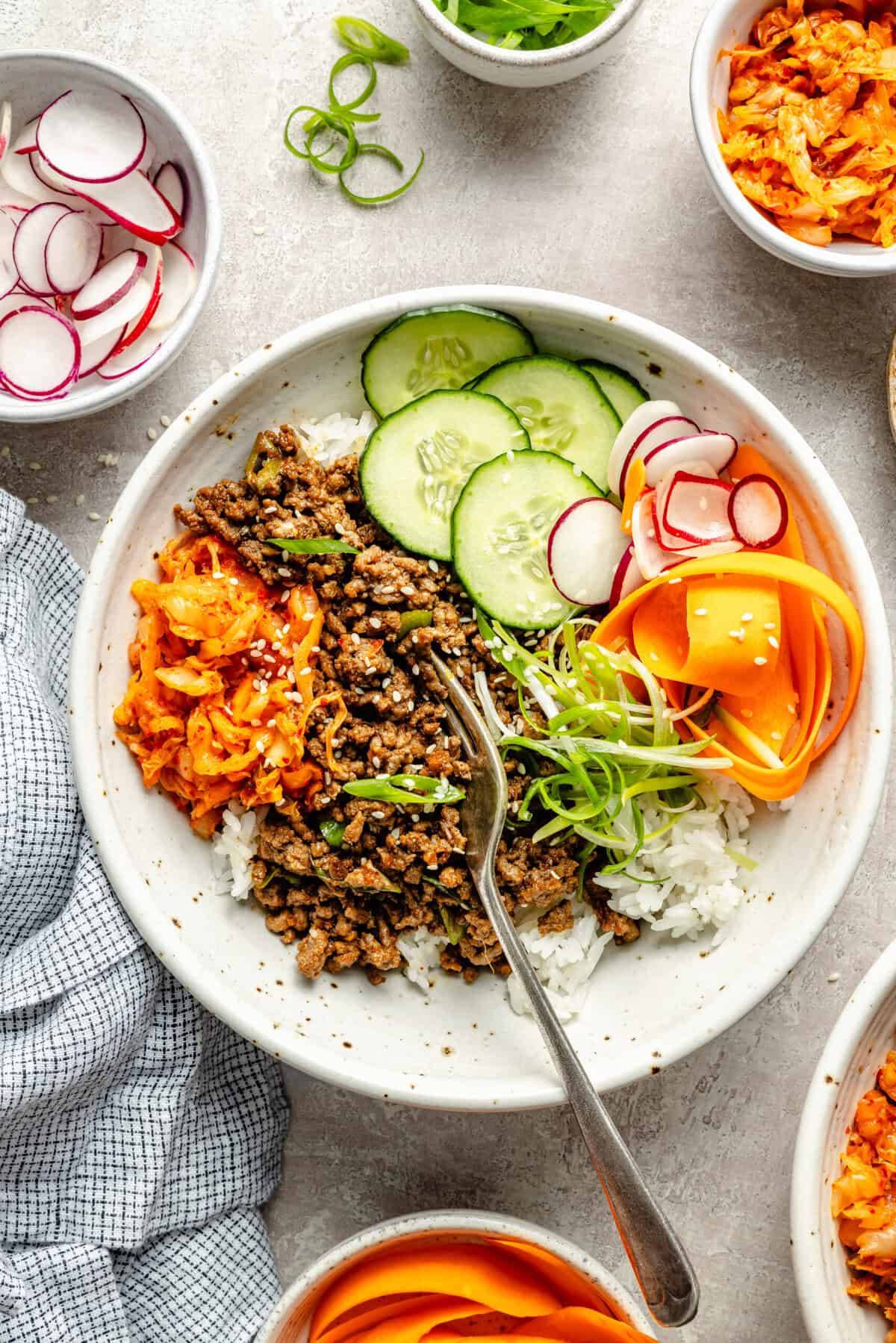 korean inspired beef bowls