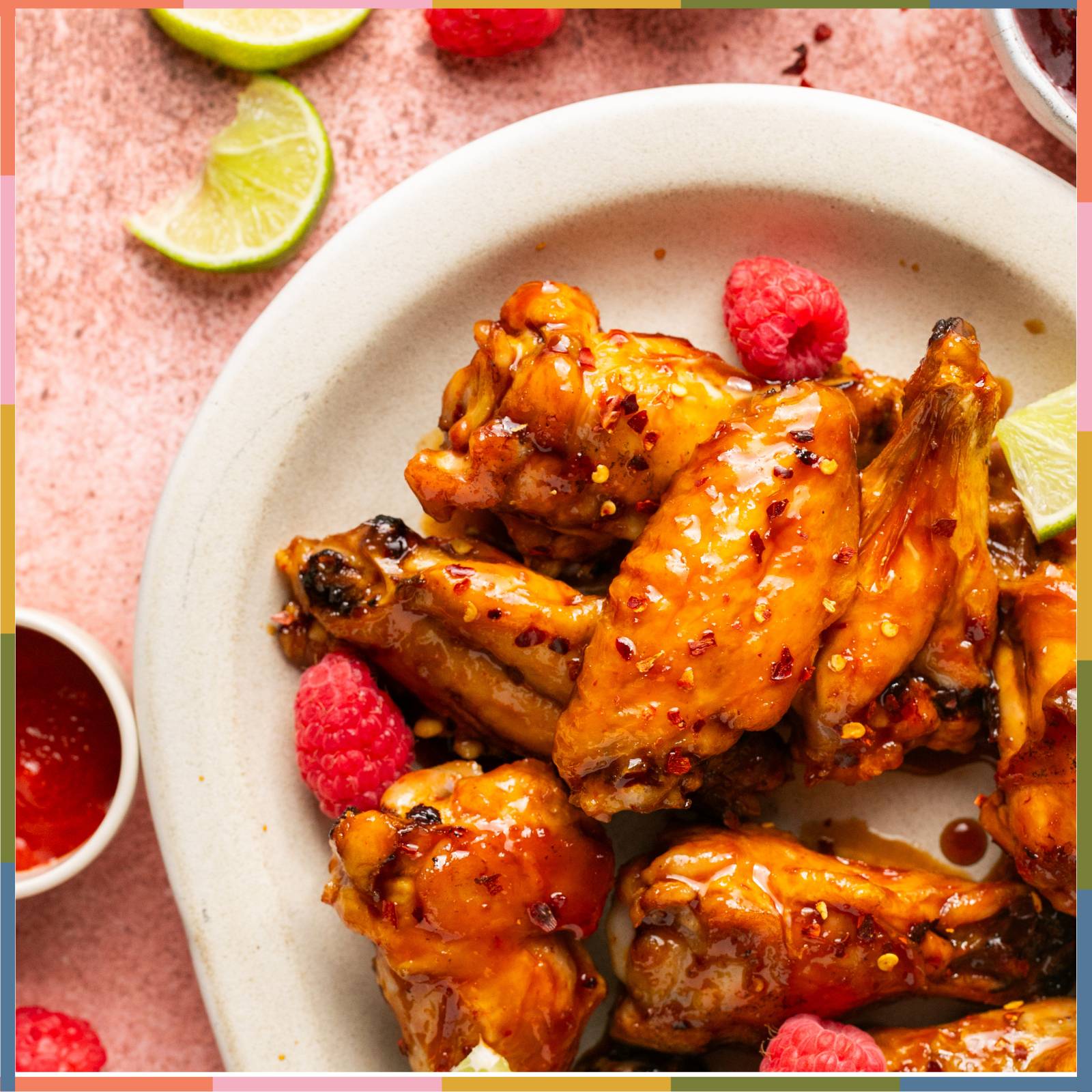 sticky raspberry wings