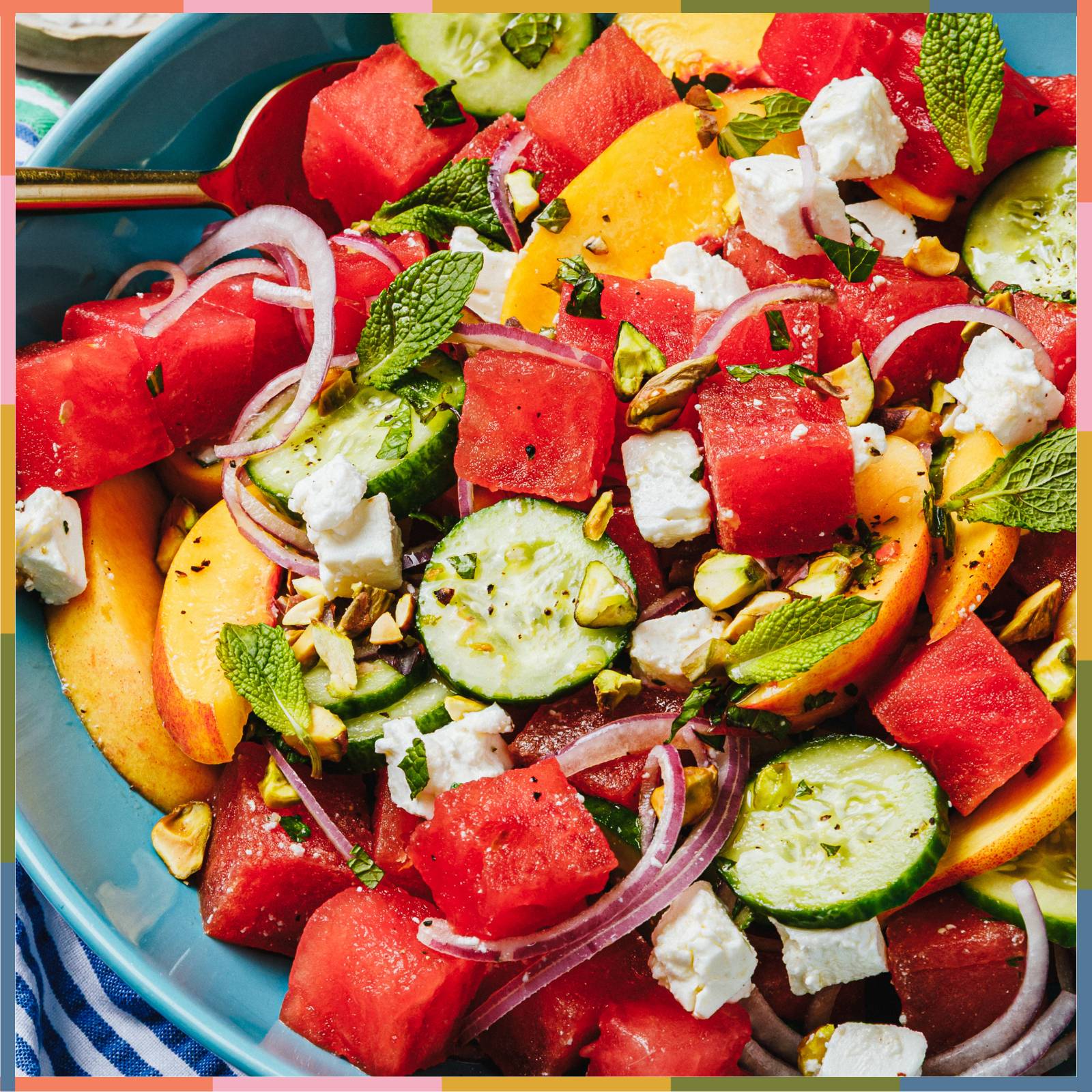 watermelon peach salad