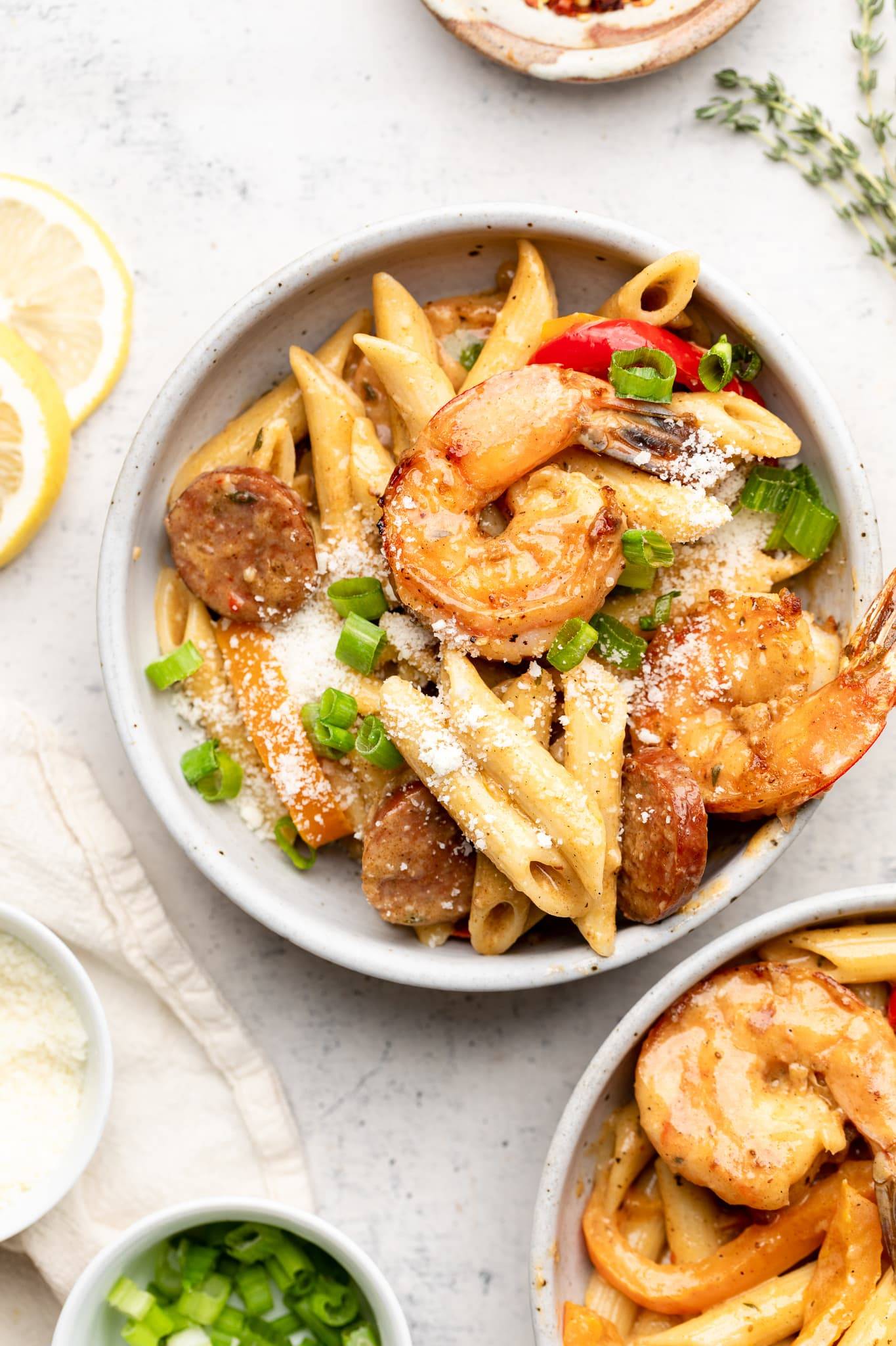 cajun shrimp and sausage pasta 