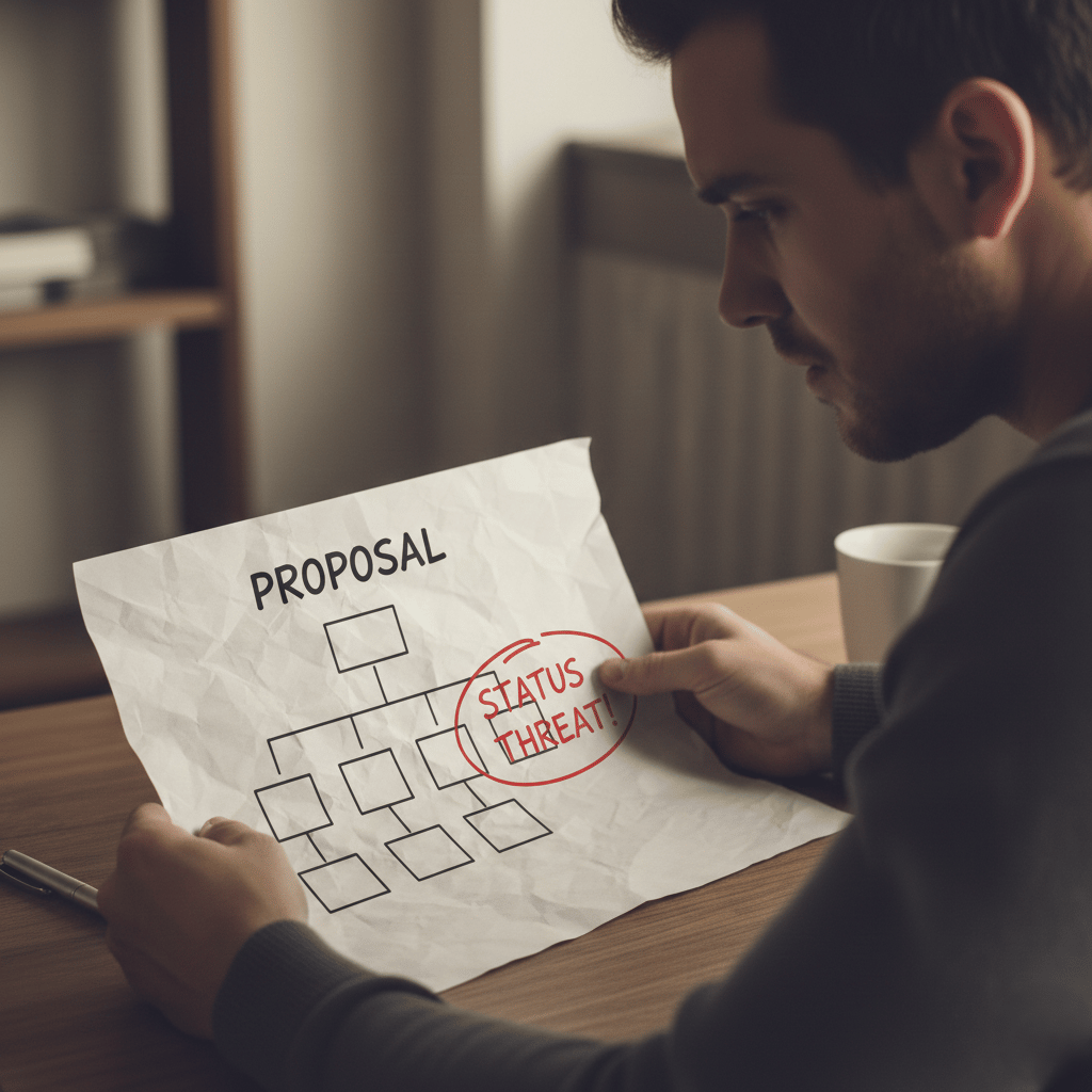 Org chart with status threat clearly labeled