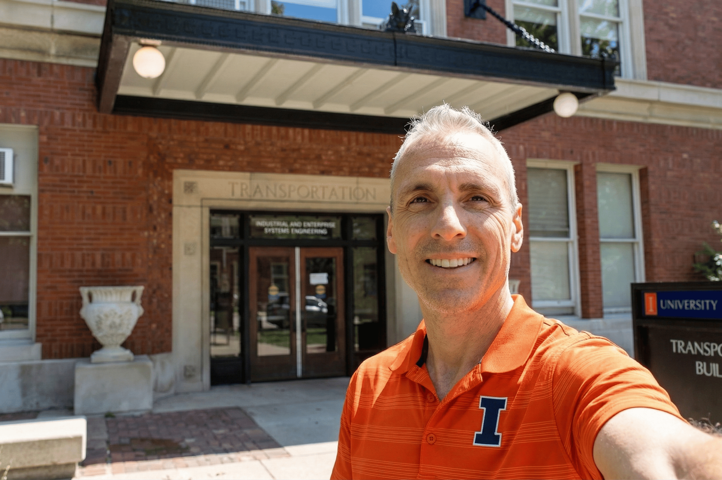 Andy in front of ISE Building