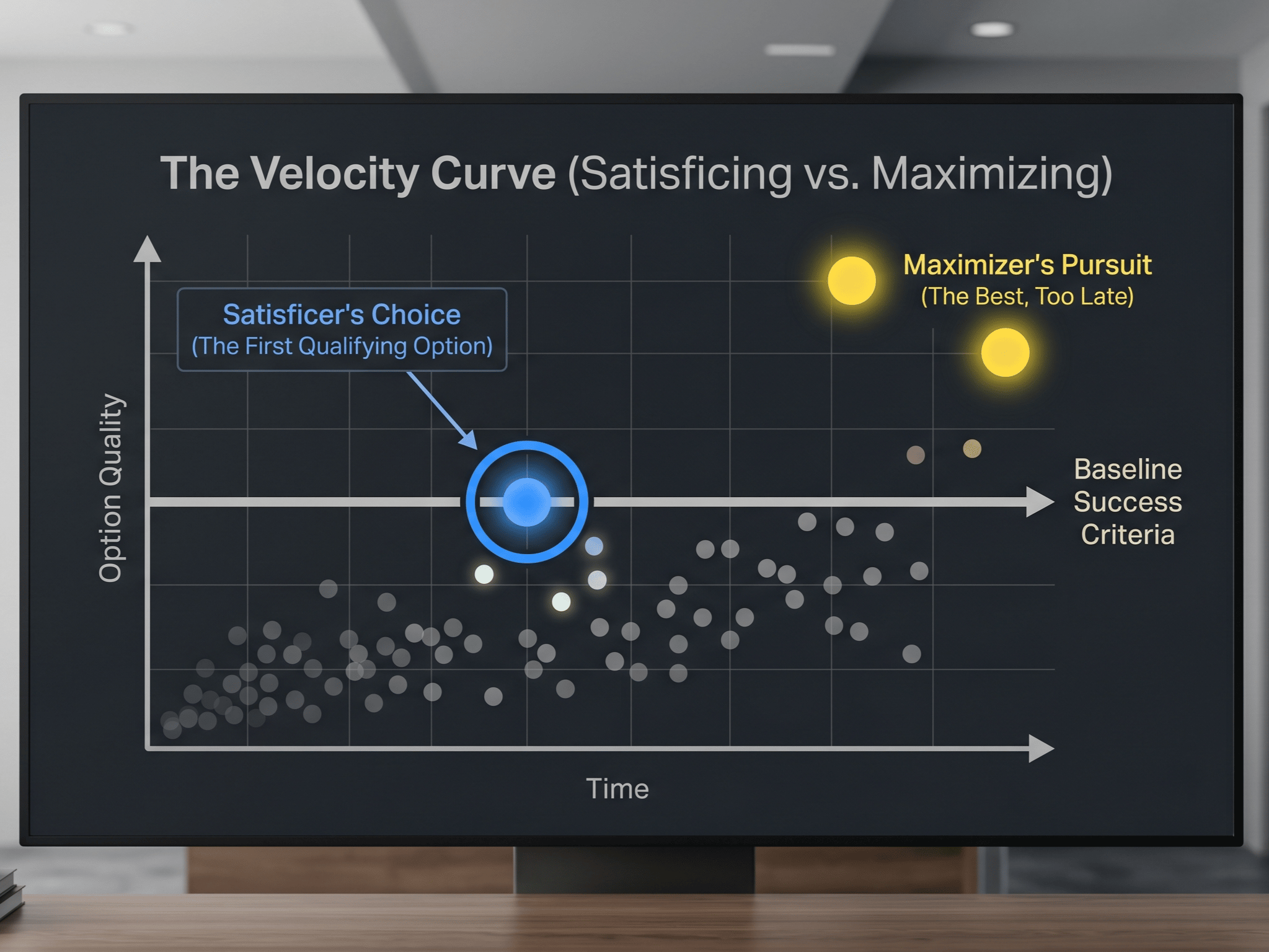 Satisficing vs. Maximizing - AI generated 