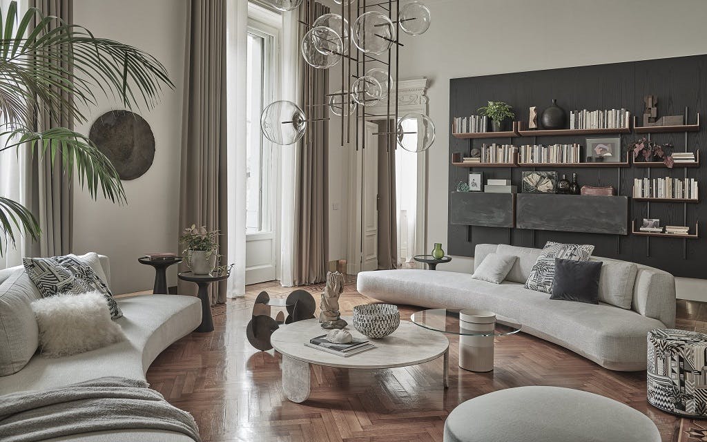 Project Mascheroni 15 - Italian design living room designed by Dainelli Studio - Marzia and Leonardo Dainelli. Photo by Matteo Imbriani.