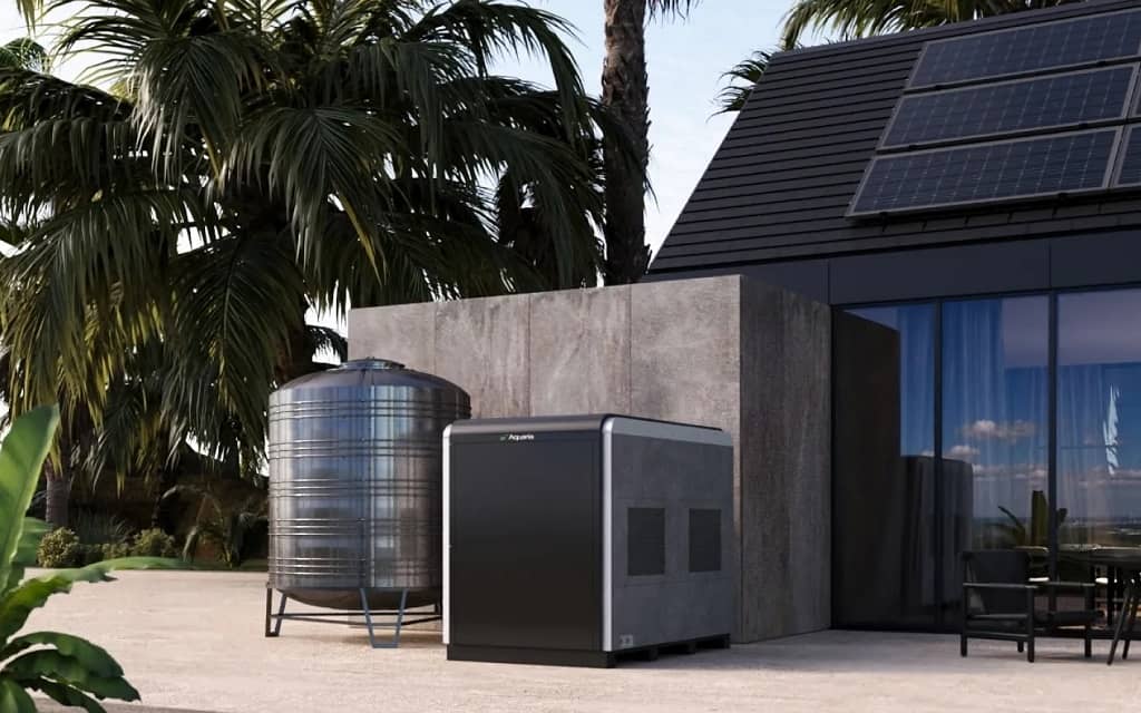 Aquaria Hydropack X Atmostpheric Water Generator (AWG) with storage tank and solar panels