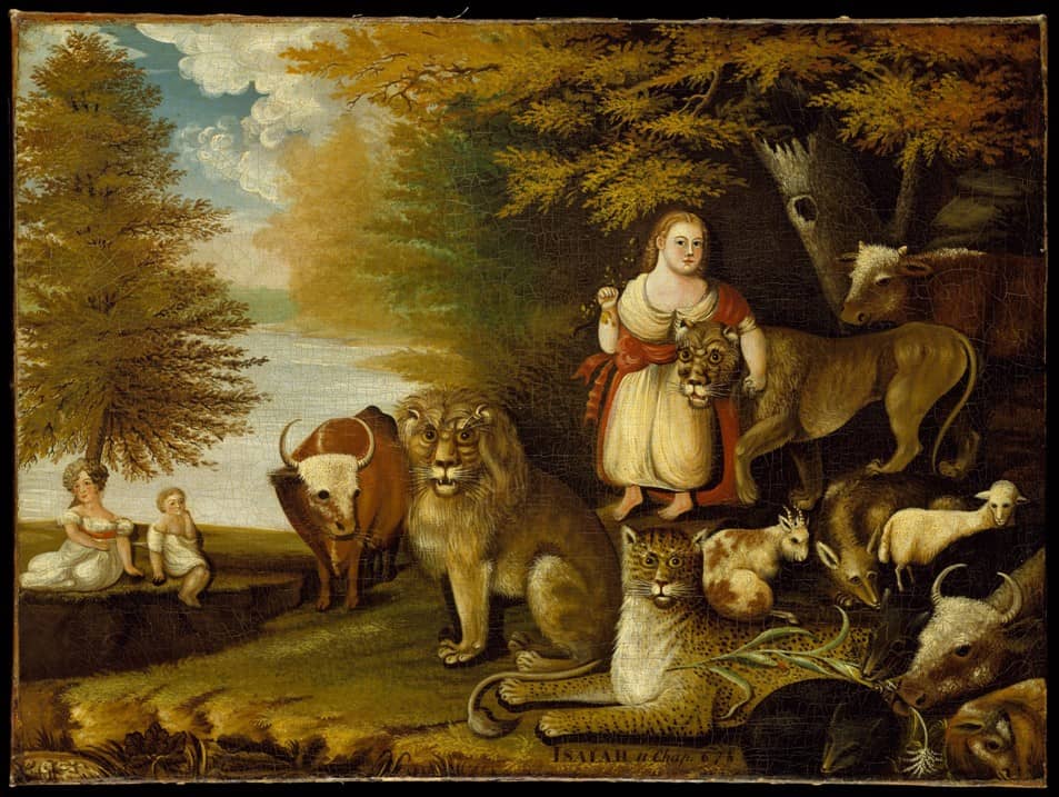 Oil painting depicting Isaiah 11. By Edward Hicks