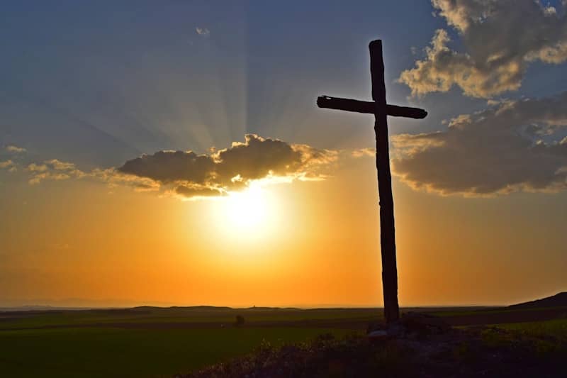 A cross at sunset