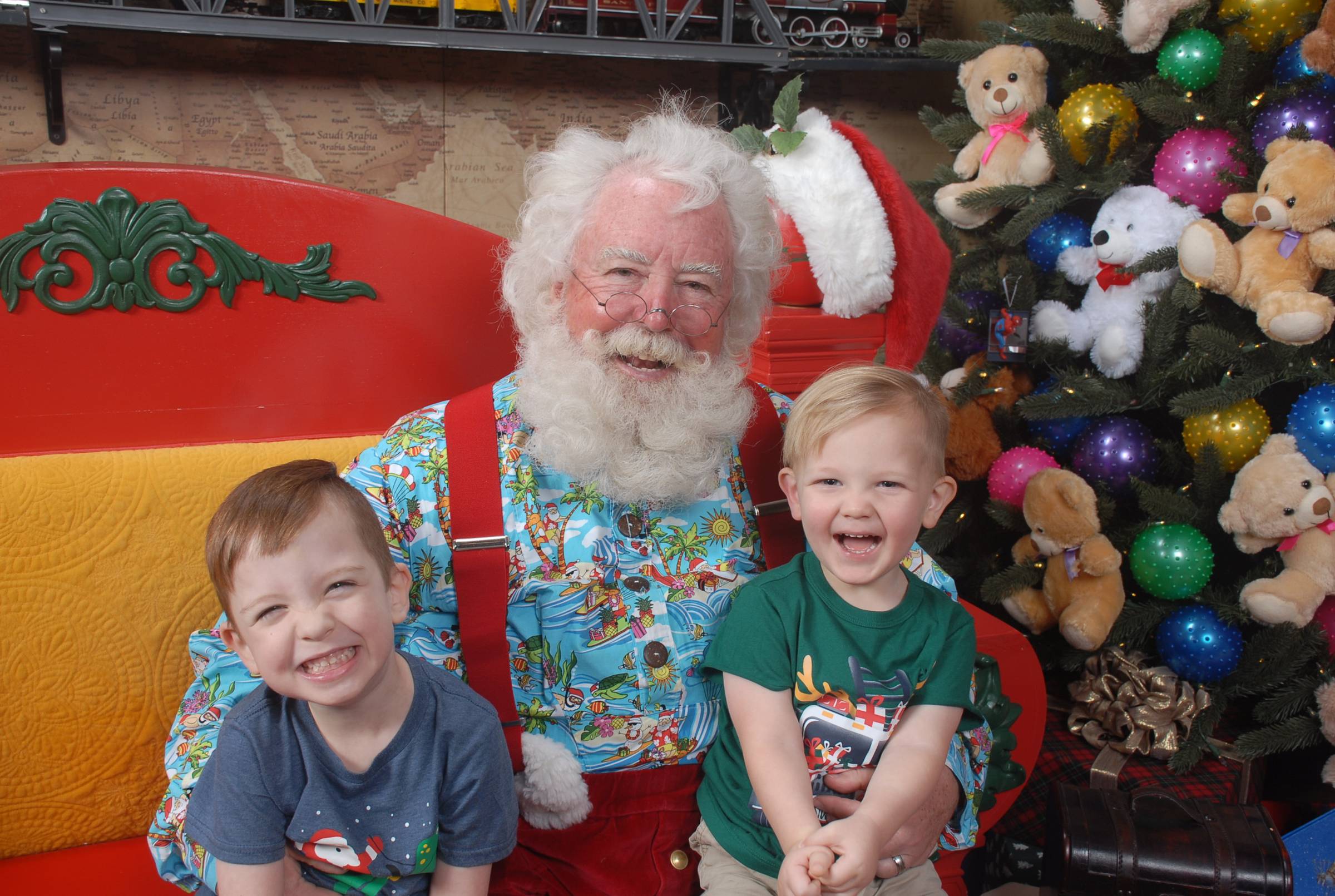 Max and Finn with Santa