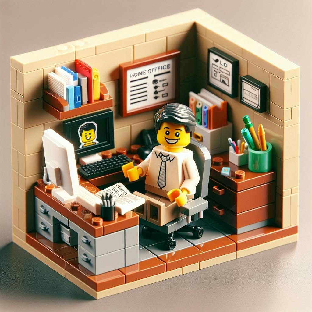 LEGO figure in home office