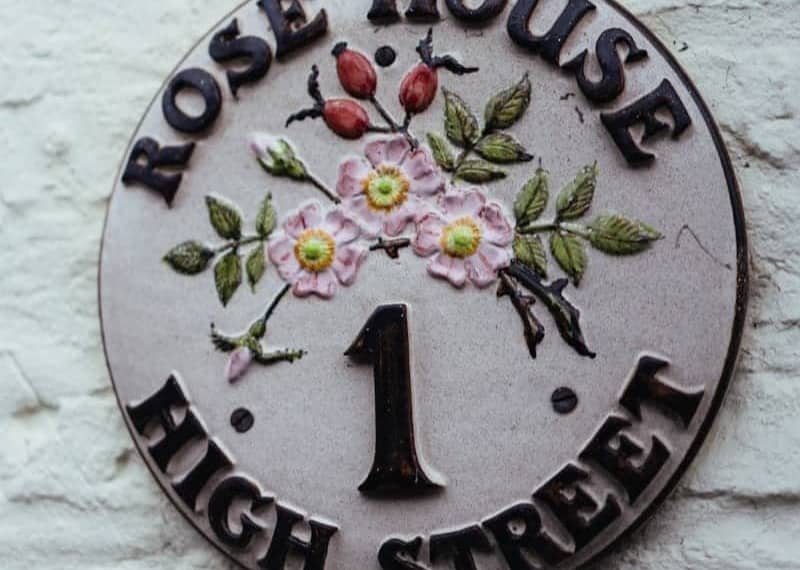 Rose house number 1 high street plaque