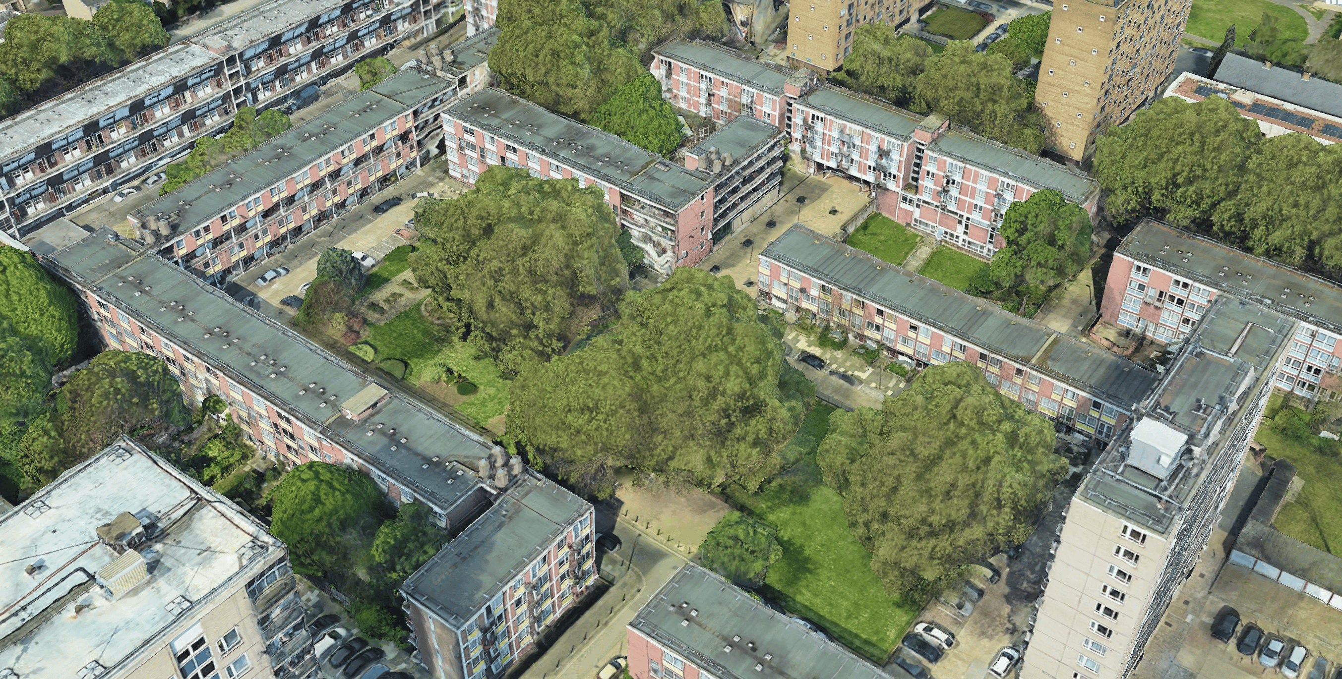 Bird's eye view of Clarence Gardens