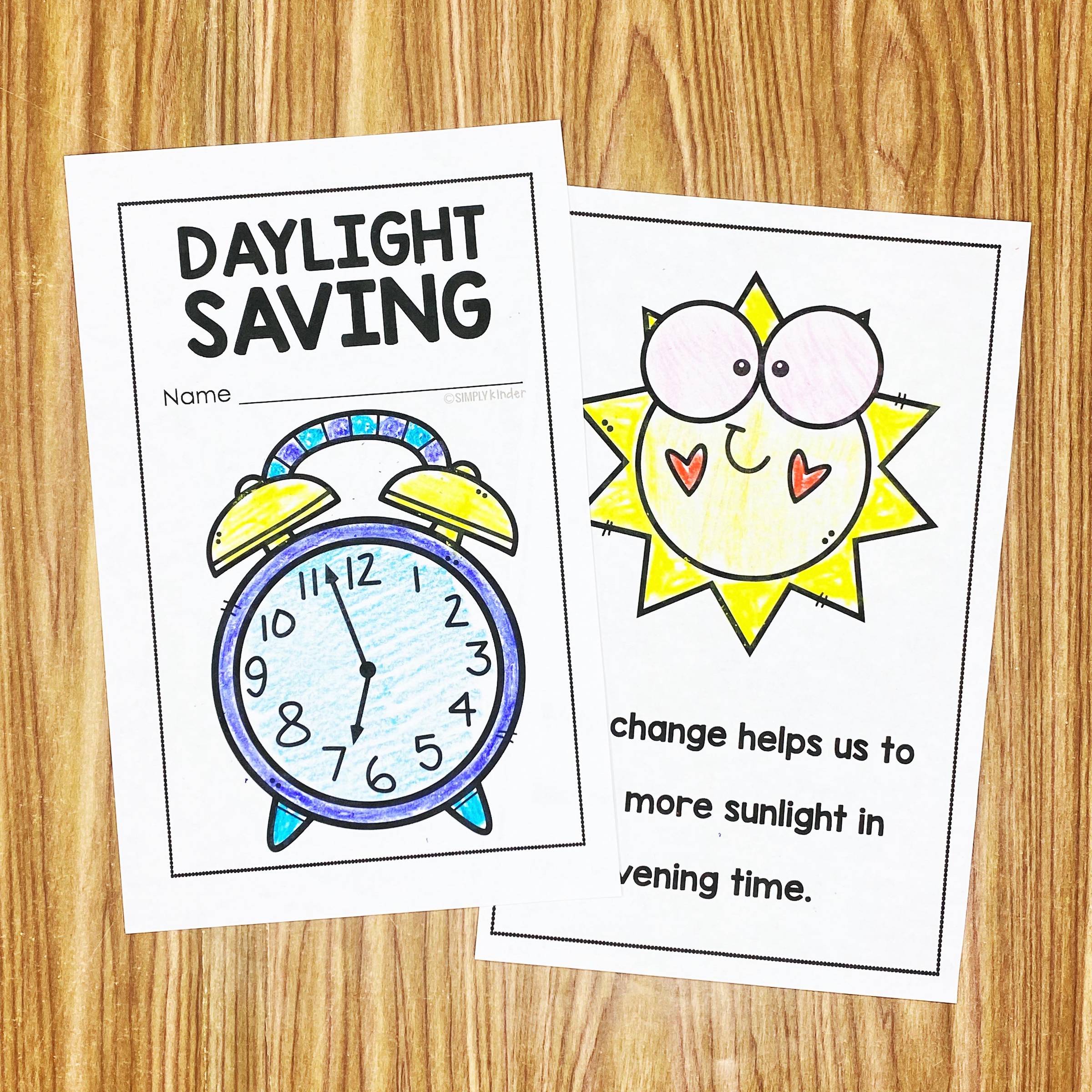 Free Daylight Saving Time Book Easy Reader Simply Kinder