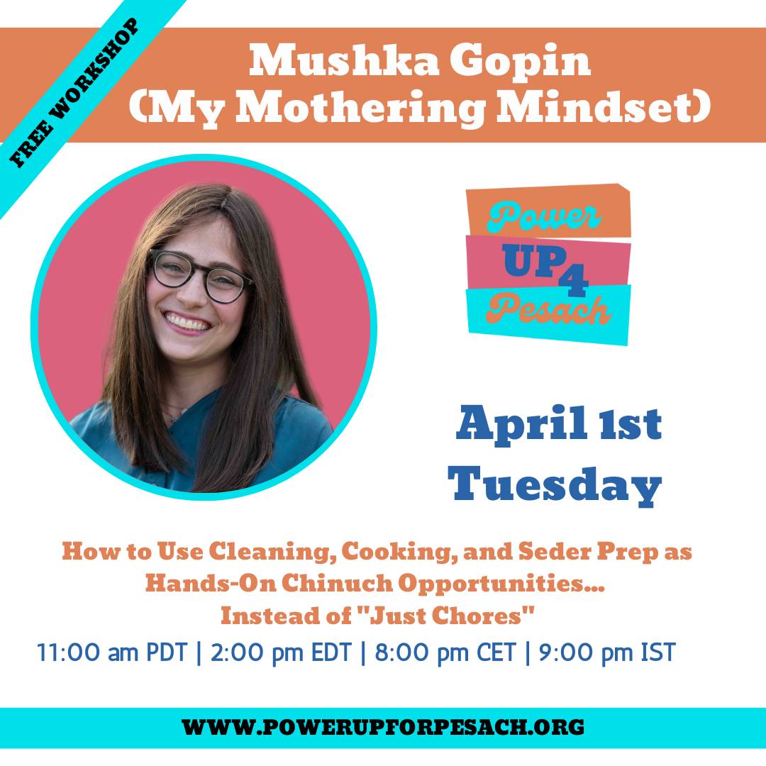 flyer for free workshop at Power Up for Pesach