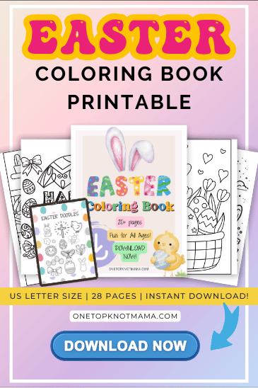 Easter Coloring book printable pinterest pins mockup templates