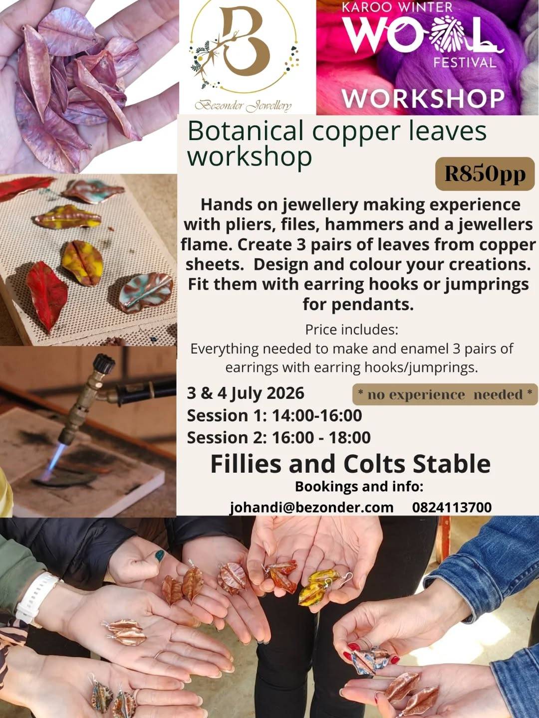 All good things must come to an end… and what an incredible time it’s been ✨

I’m back home after my visit to the Netherlands, and in just one week I’ll be heading off to the Cape Town Yarn Fest. After that, it’s full steam ahead with preparations for the Karoo Wool Festival 😅

This year, alongside my stall at the Karoo festival—where I’ll have my needle and yarn-related pieces made from repurposed antique cutlery—I’ll also be hosting a botanical copper leaves workshop 🌿

Join me and learn how to create your own pair of earrings, shaped from repurposed copper sheet and inspired by nature.

Workshop dates: 3 & 4 July 2026
Session 1: 14:00–16:00
Session 2: 16:00–18:00

Send me a message to book your spot—I’d love to create with you 💛

@karoowoolfestival

#karoowoolfestival #capetownyarnfest #handmadejewellery #creativeworkshop #antiquecutlery