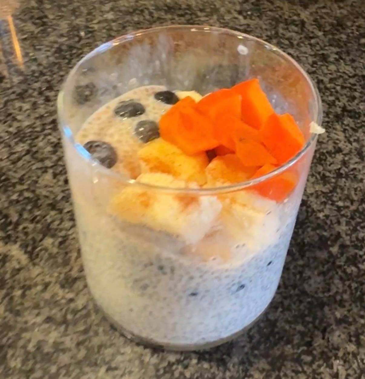 Overnight chia oats with fresh fruit — easy plant-based breakfast idea