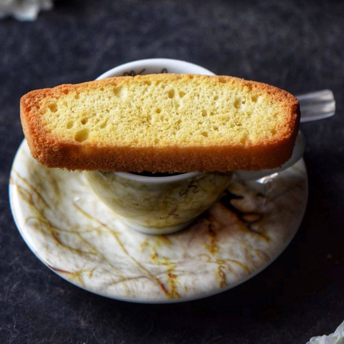 Anise cookies on a cup.
