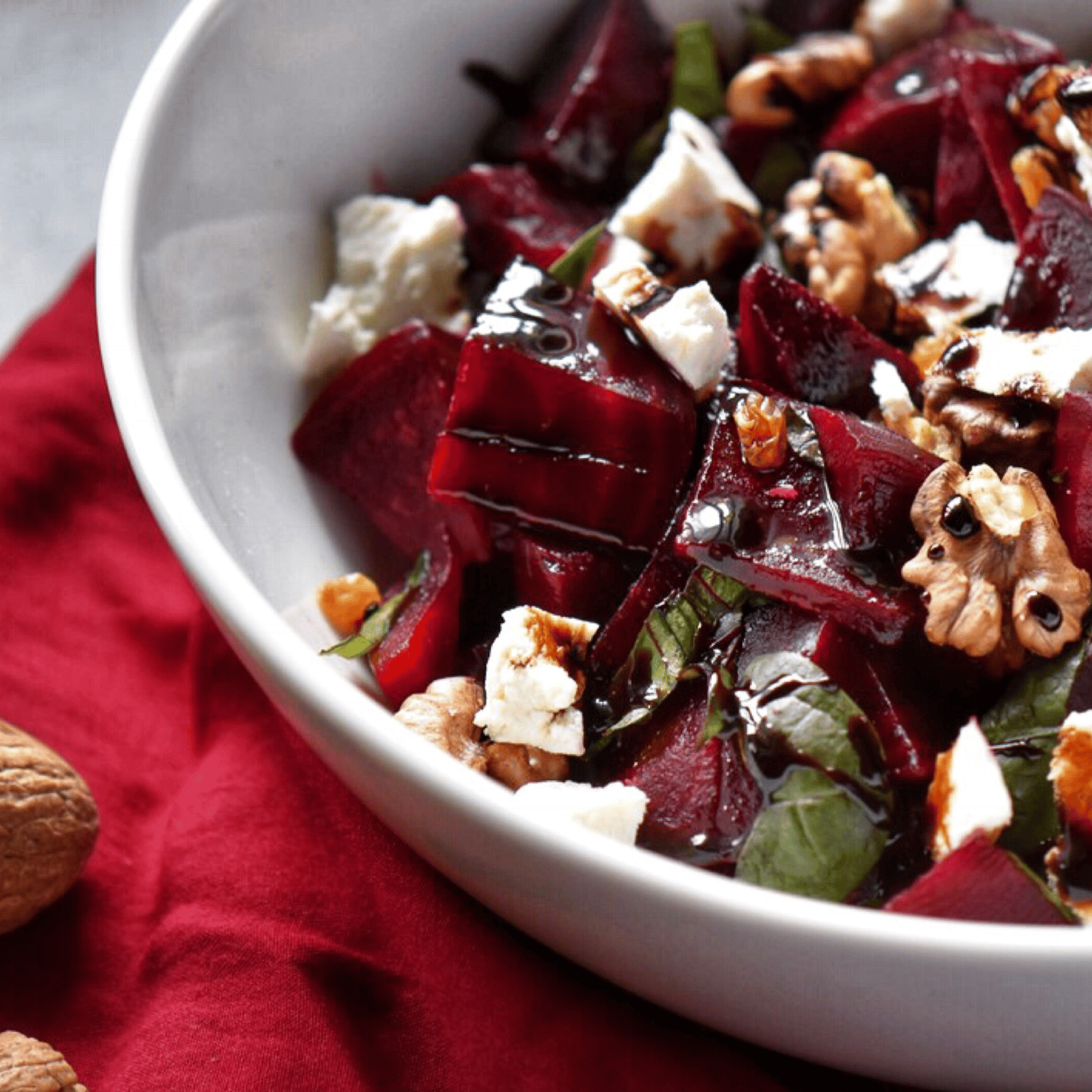 Roasted beet salad in a bowl