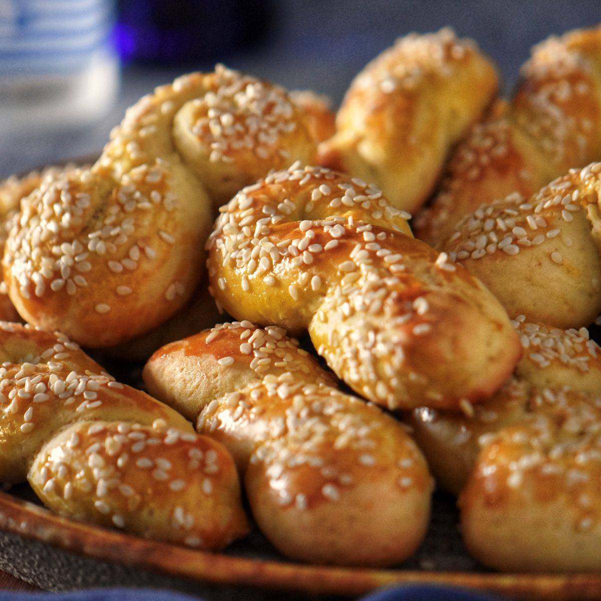 Easter Greek cookies on a platter.
