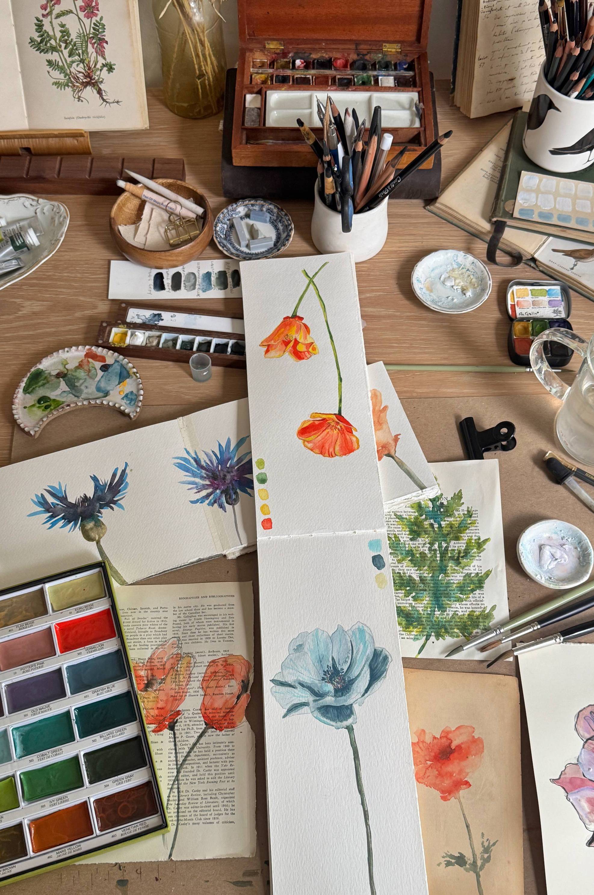 New watercolor painting projects inside The Artist Lounge