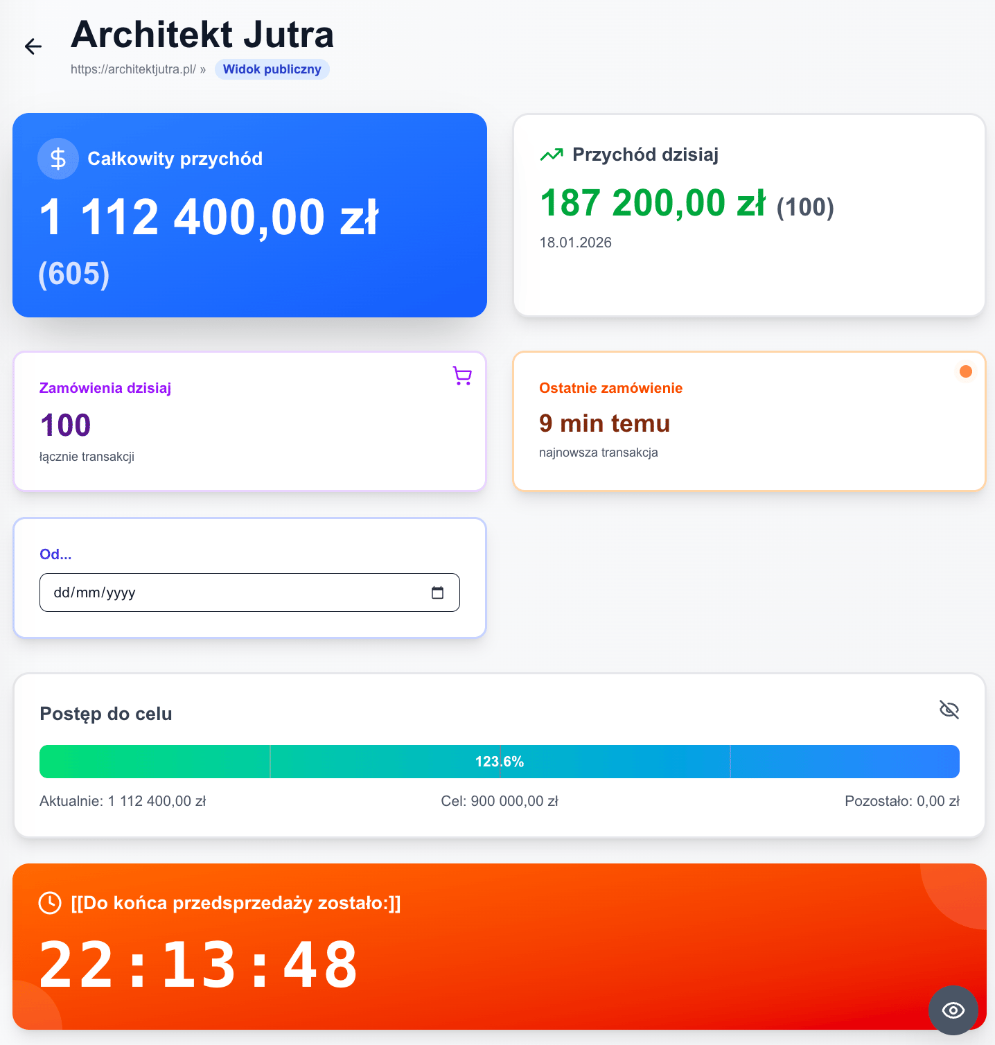 Architekt Jutra status kampanii