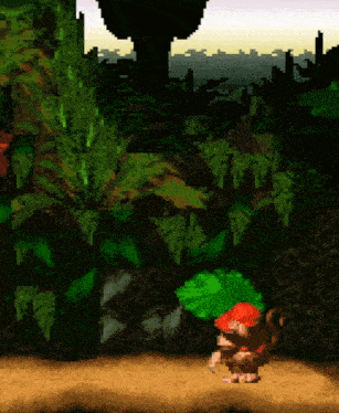 A gif of Diddy Kong from Donkey Kong Country angrily throwing his cap on the ground and jumping up and down on it