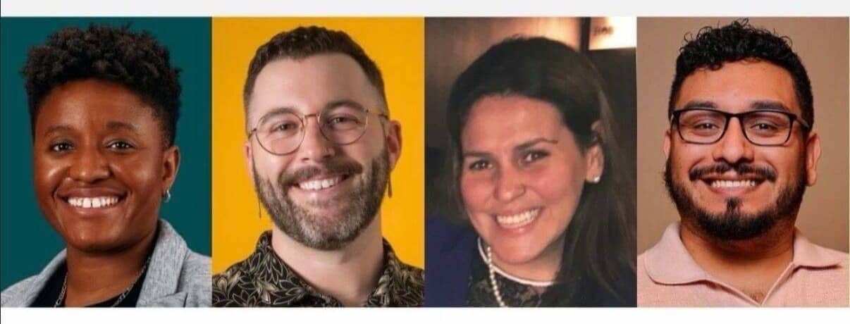 Side-by-side headshots of Shana Summers, Alex Lahmeyer, Virginia Hillman, and Dr. Jaime Raygoza