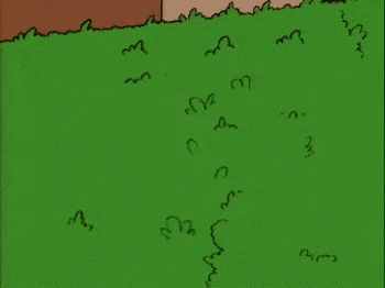 A gif of Homer Simpson gradually emerging from bushes