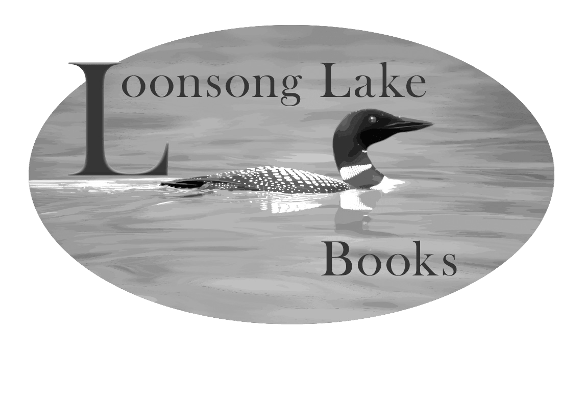 Icon of a swimming loon with the imprint "Loonsong Lake Books."