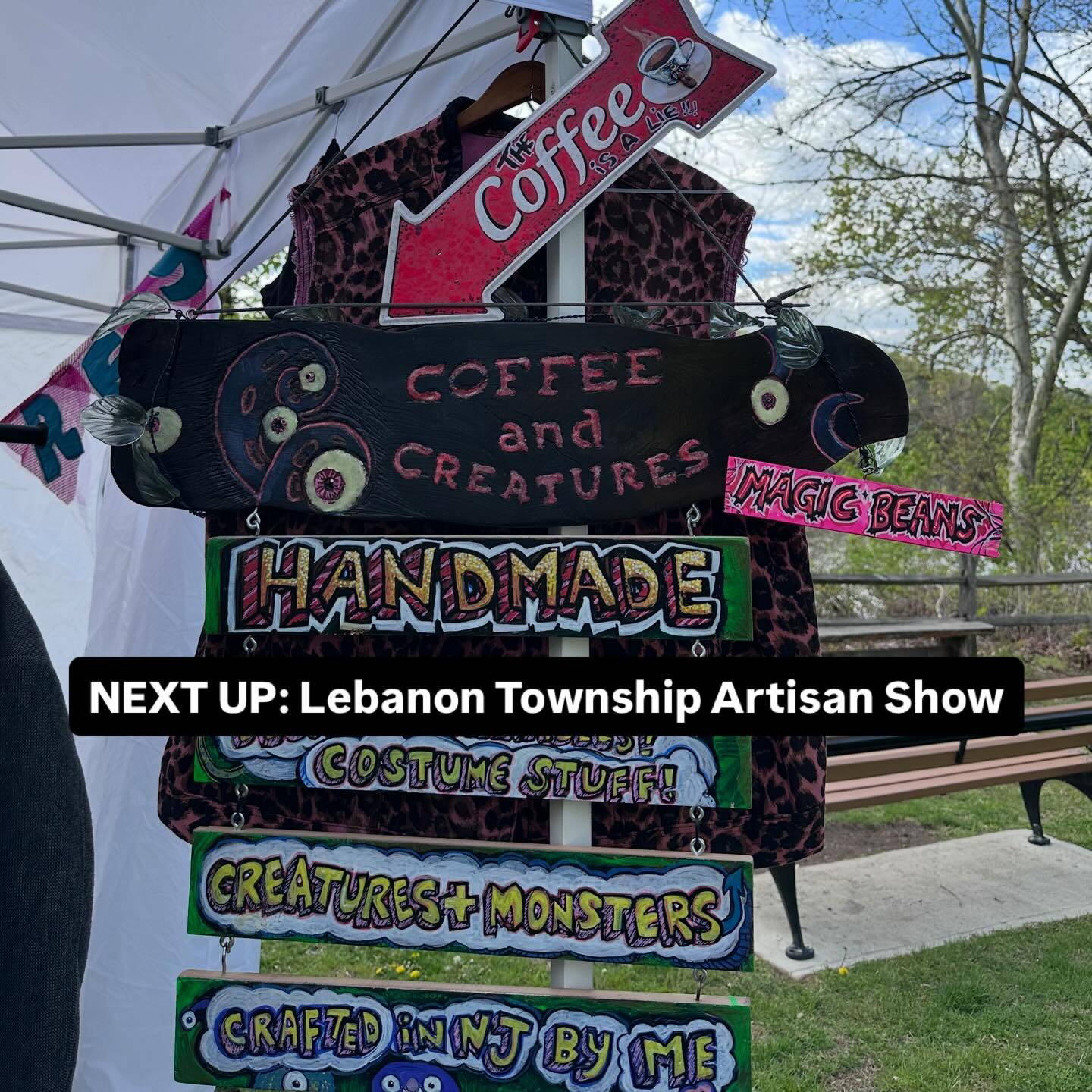 Coming May 3rd to the park across the street from where I attended grade school! A smaller version of the @coffeeandcreatures experience (along with fewer signs). My buddy @cheryn will be there too, with her ceramics! If you are local-ish, stop by and say hi, and I still have some magic beans to share.
