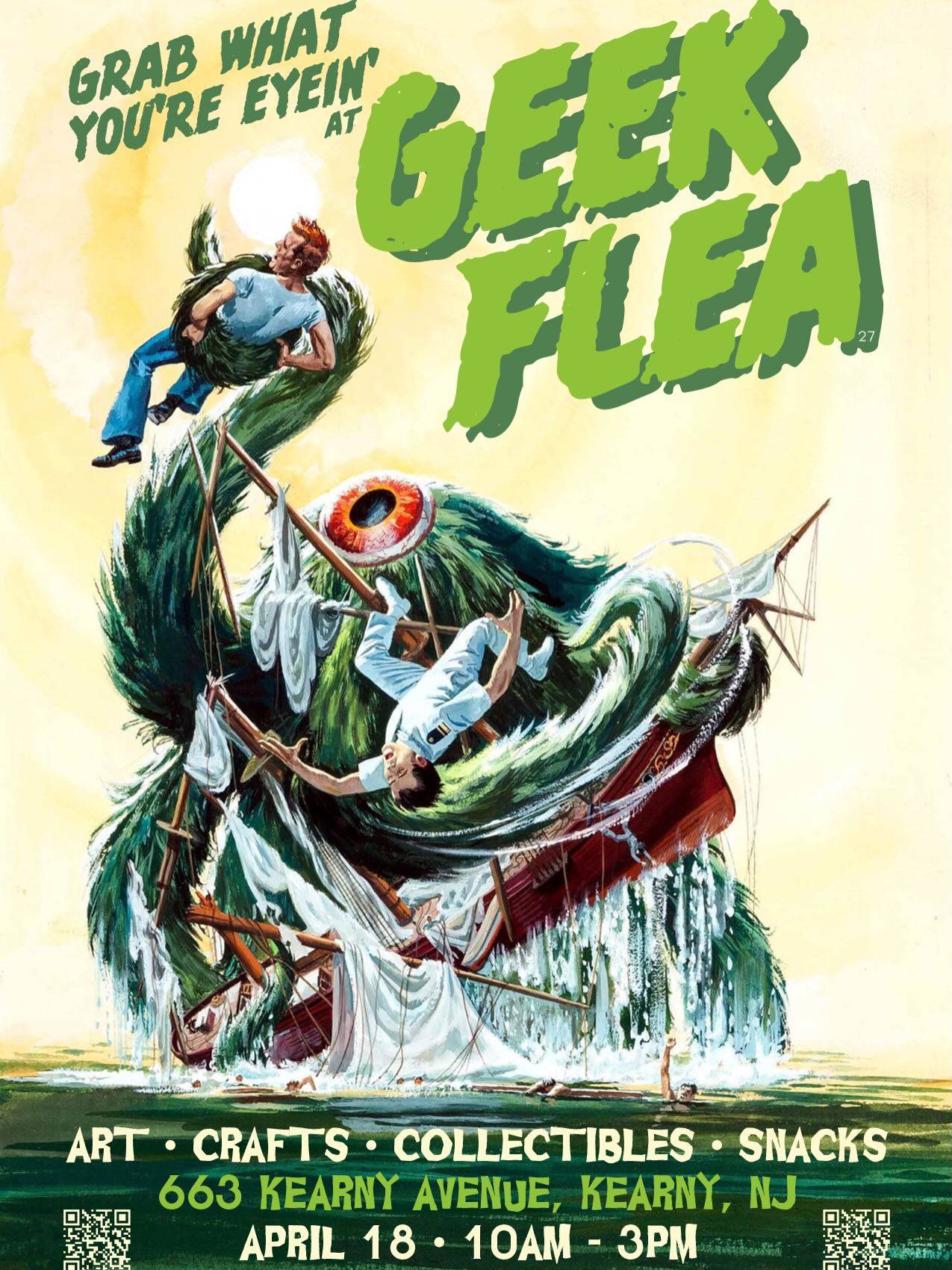 A whole lot of my weird shit is headed to #geekflea in Kearny this Saturday! And while the lovely Craig will not be there with me, the lovely Coffee and Creatures mom will be joining me in the booth!
Hope to see you there!