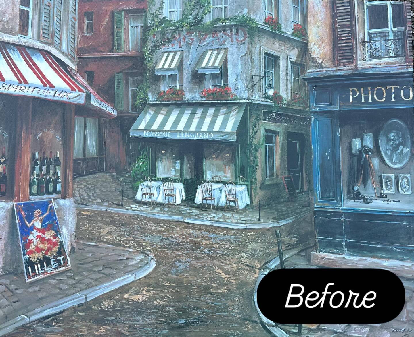 This sad,trite mall painting got the Lovecraft treatment by me, and got the wall of legends to live its life on! Awesome customer picked it up yesterday at the Frenchtown Green Eco-fair, and I literally clapped my hands when I saw the pic.