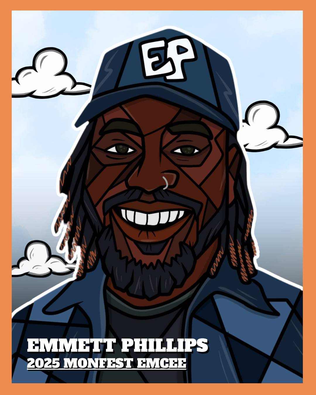 an illustrated image of Emmett Phillips
