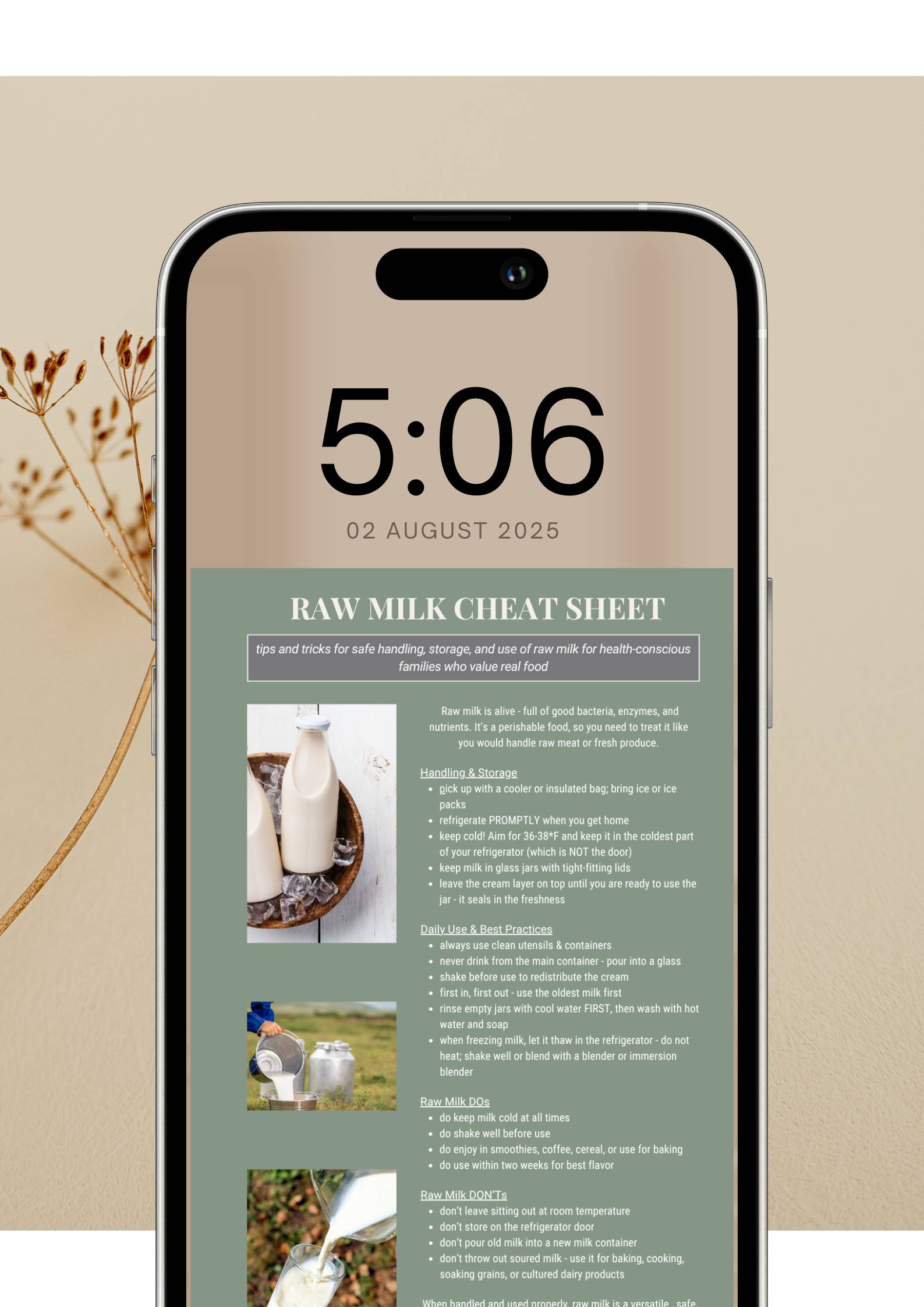Raw Milk Cheat Sheet