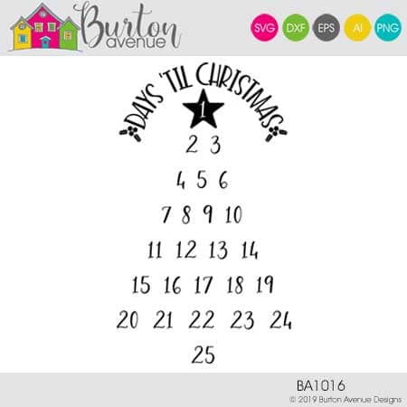 Download Diy Christmas Tree Countdown Sign Burton Avenue 3D SVG Files Ideas | SVG, Paper Crafts, SVG File