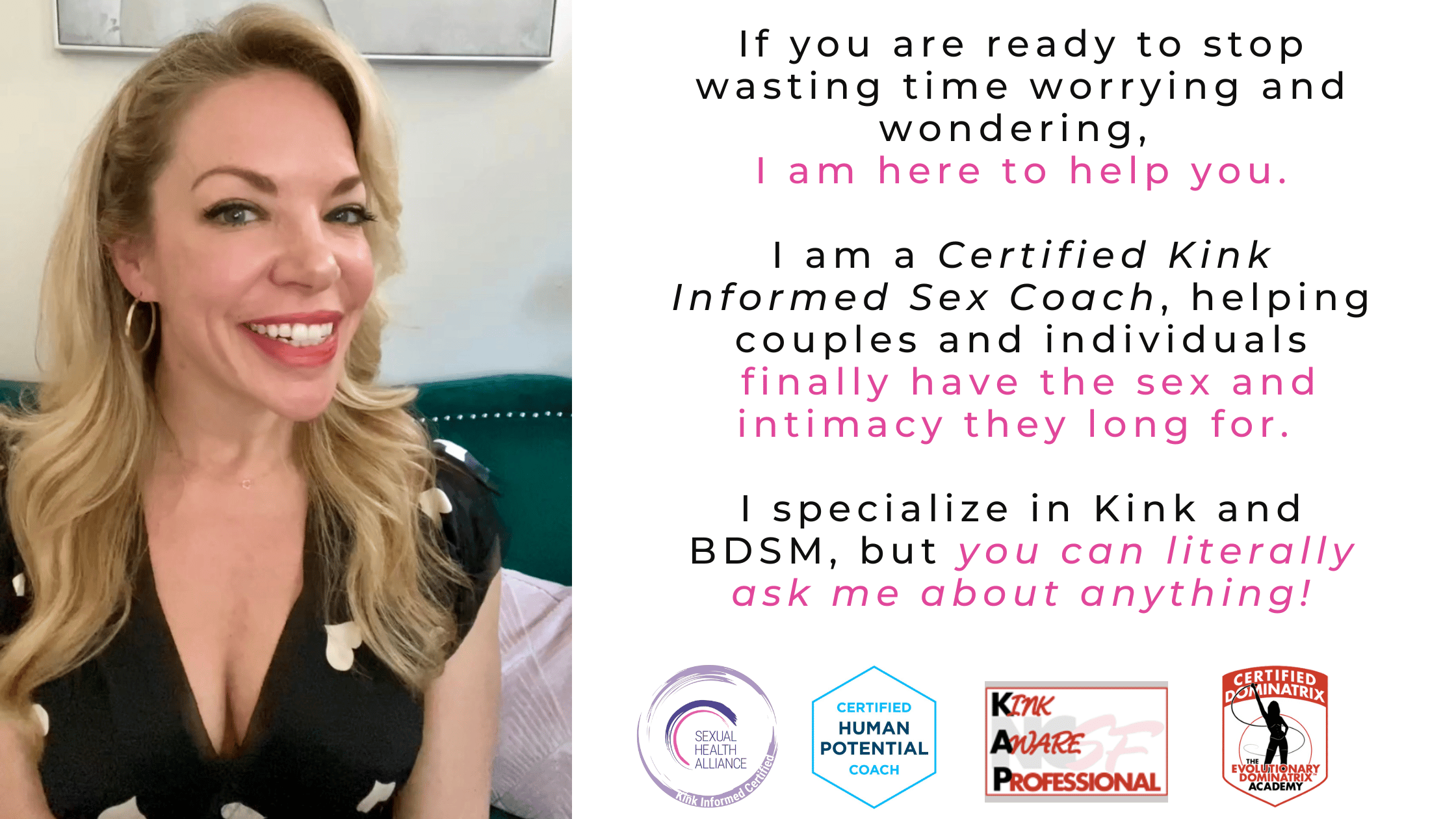 Certified Sex Coach specializing in kink and bdsm