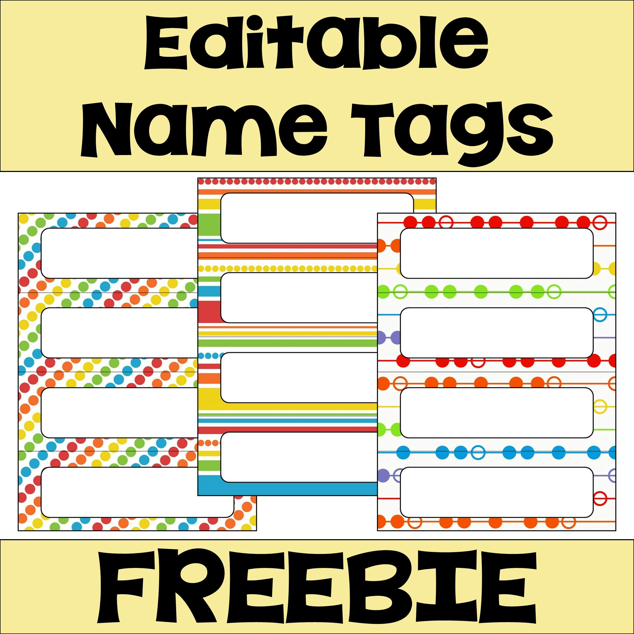 Free Editable Printable Name Tags