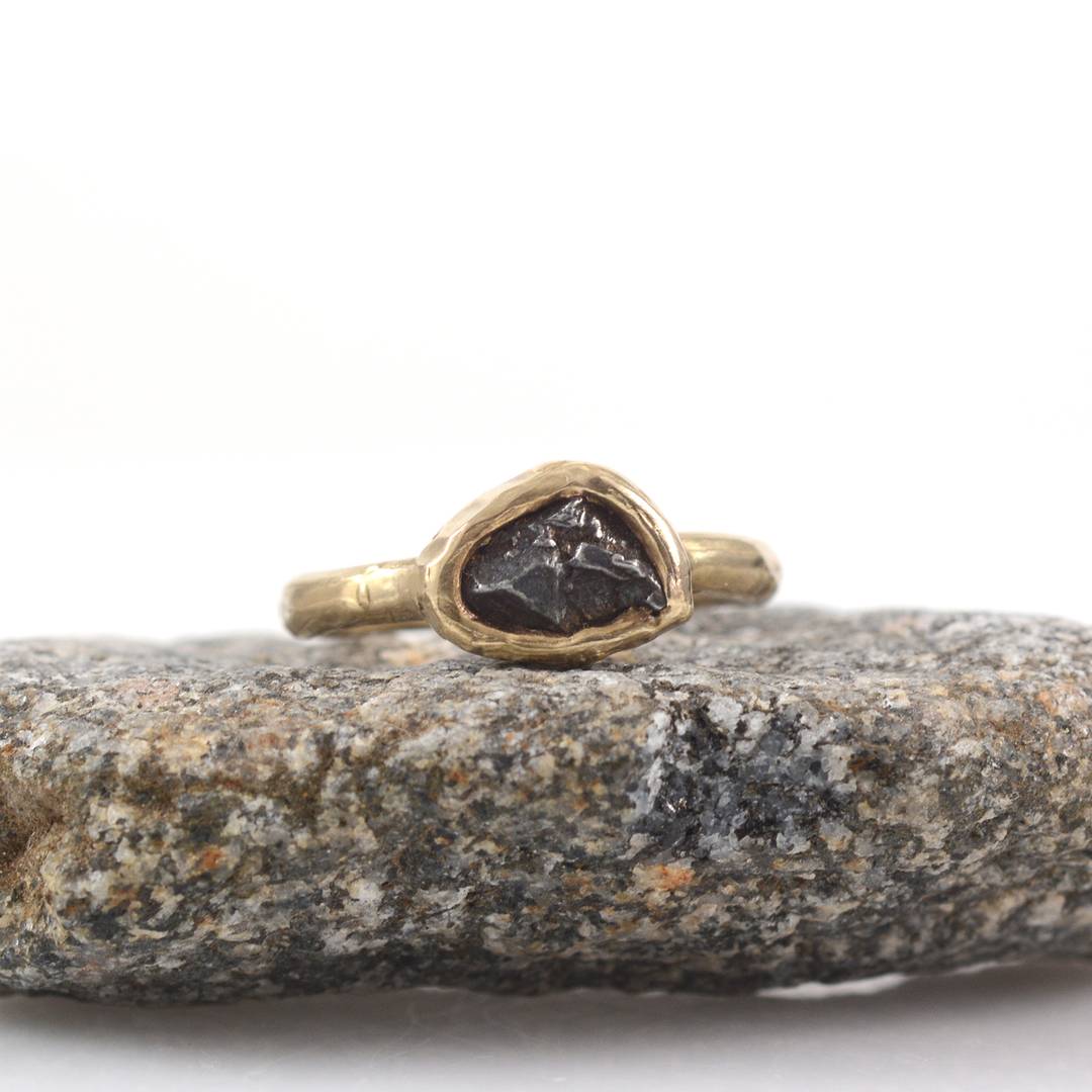 gold meteorite ring