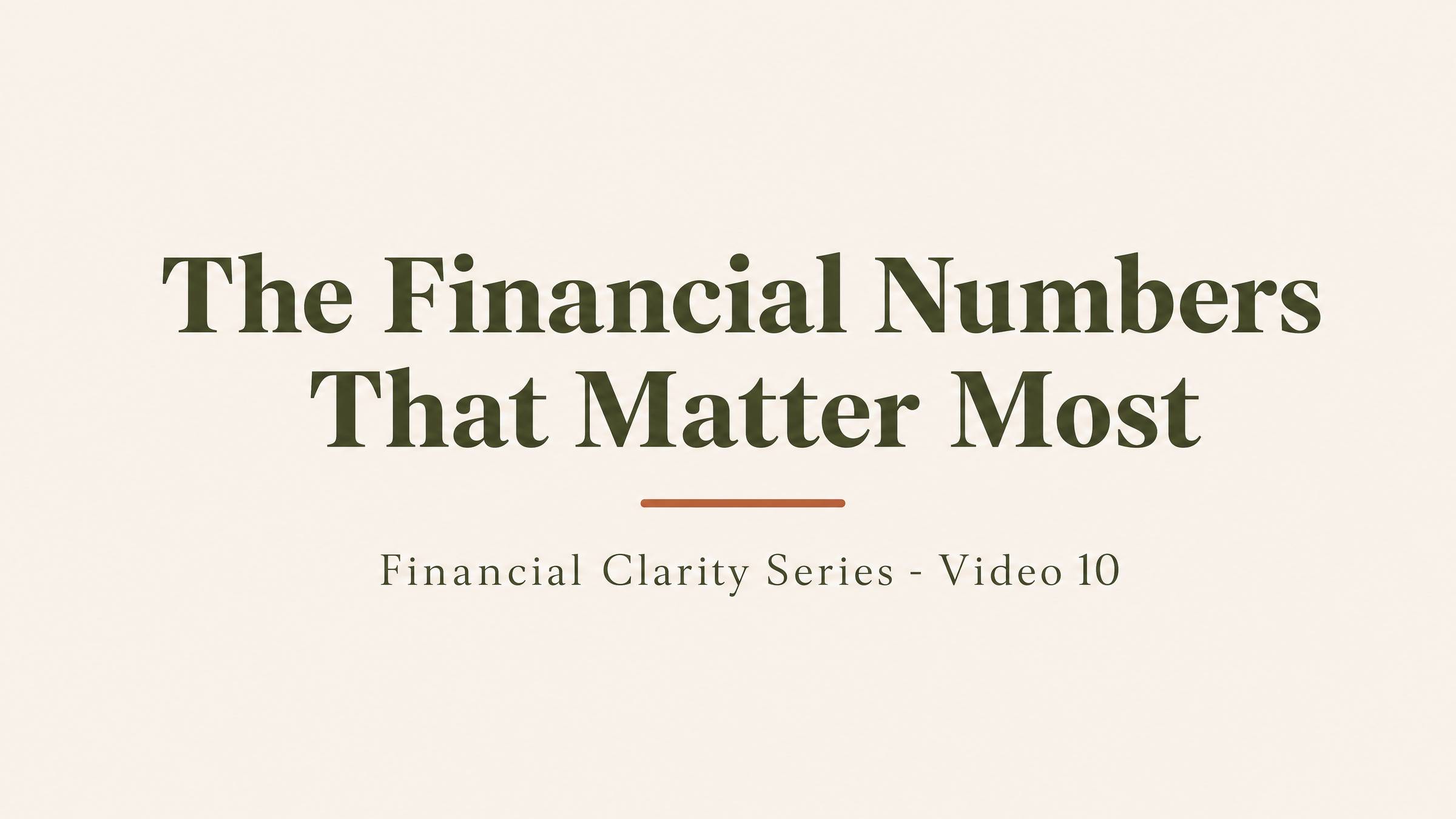 Track Important Financial Numbers