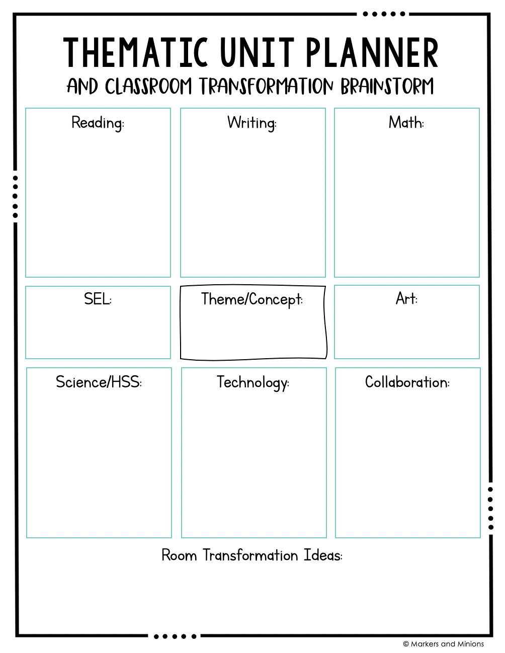 Markers & Minions Teacher Planner - Markers & Minions