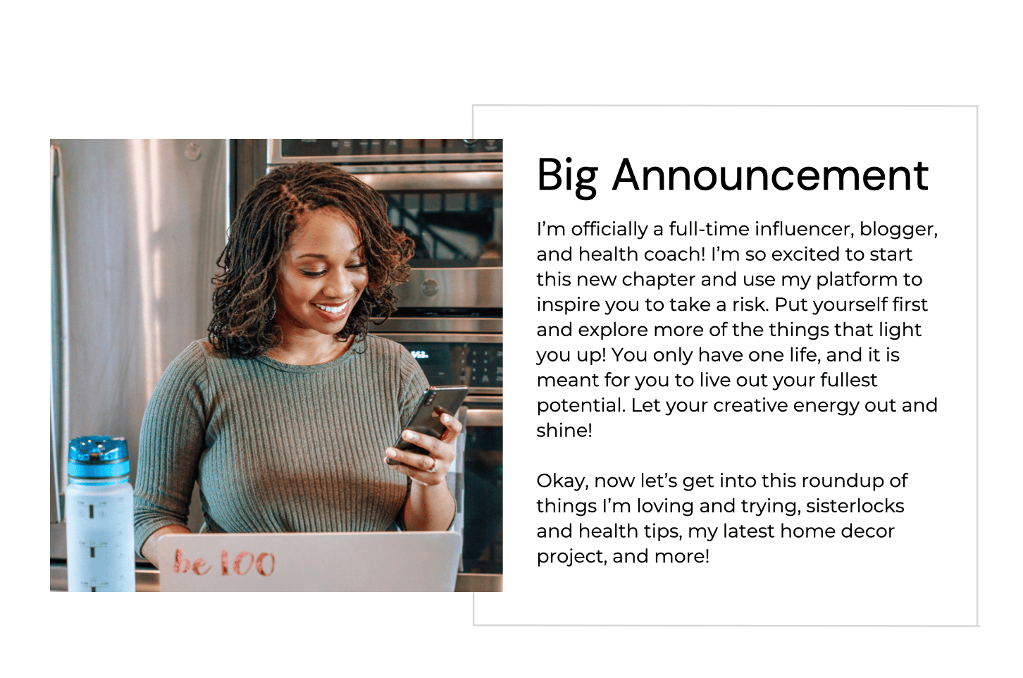 big announcement, full time content creator