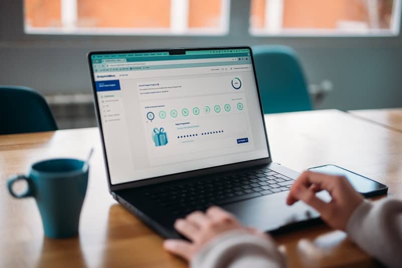 Person using a laptop