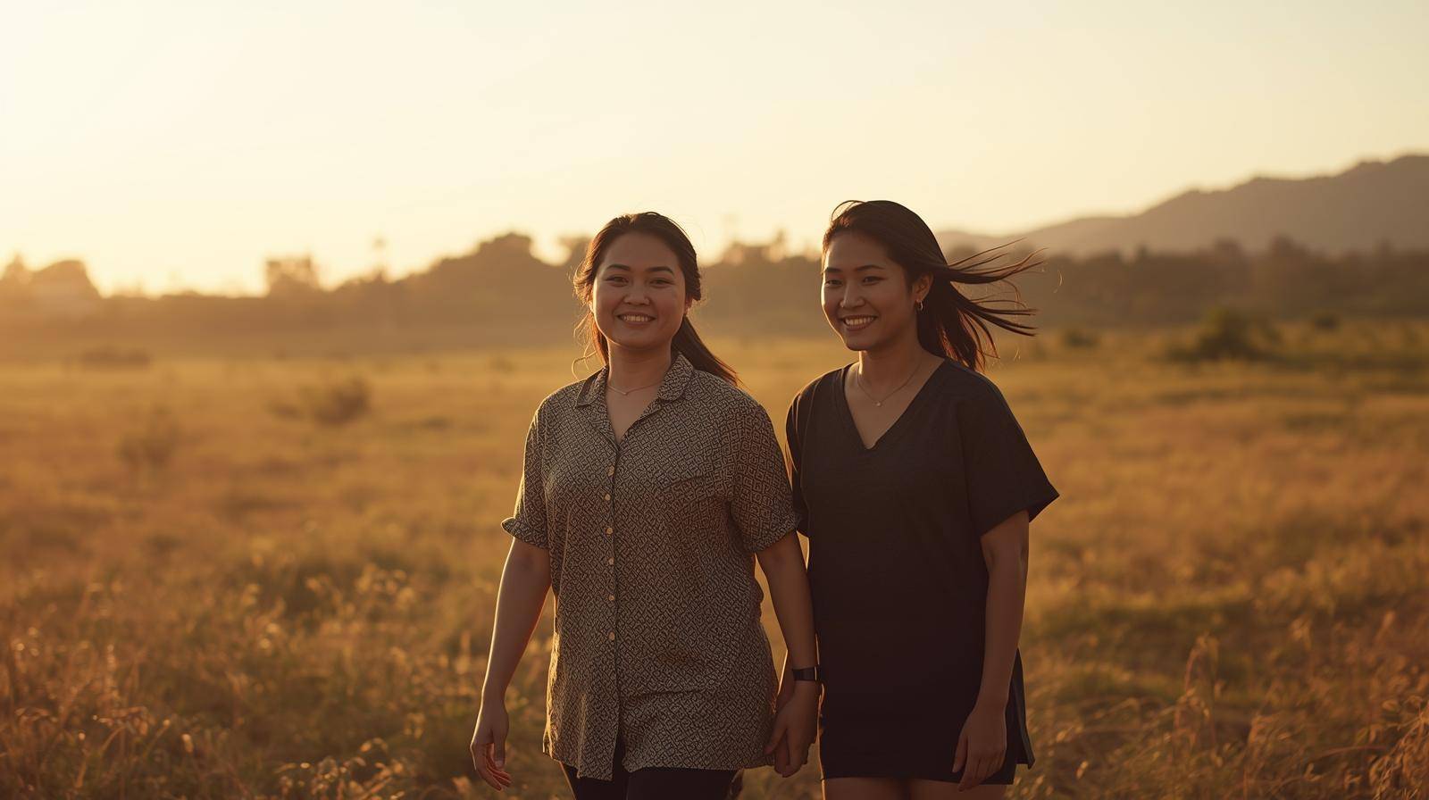 Stack of balanced stones on a sandy beach at sunset